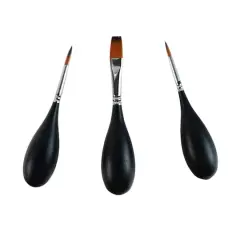 Mixed Media 3 Piece Egg-Shaped Round & Flat Paint Brush Set by Artist's Loft&reg;