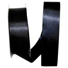 JAM Paper 1.5"x 50yd. Double Face Satin Ribbon Black