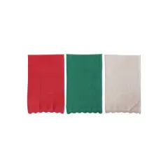 Hello Honey&reg; 28" Hand-Woven Cotton Waffle Tea Towel with Crocheted Trim Set