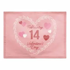 Valentine's Day Calendar Wreath Poly Twill Placemat