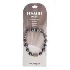 John Bead Hematite Black Natural Stone Stretch Bracelet Black No 74