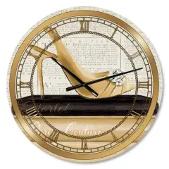 Designart 'Gold Fashion High Hells I Glam Wall Clock