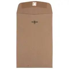 JAM Paper 6" x 9" Brown Kraft Paper Bag Premium Invitation Envelopes with Clasp Closure