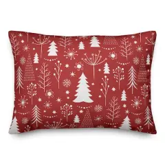 Red Winter Tree Throw Pillow