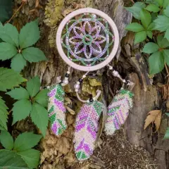 Wonderland Crafts Pink Dream Catcher Bead Embroidery on Plastic Kit