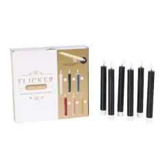 8" Flameless Wax Candles with Remote Control, 6ct. Black