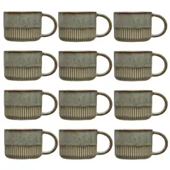 Hello Honey&reg; 14oz. Reactive Glaze Stoneware Mugs with Crimped Bottom, 12ct.