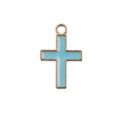 John Bead Sweet & Petite Cross Charms, 10ct. Light Blue