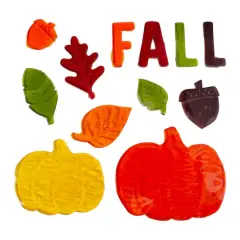Fall Leaves & Pumpkins Thanksgiving Gel Window Clings