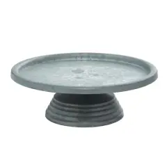 Grey Iron Farmhouse Cake Stand, 4" x 13" x 13"