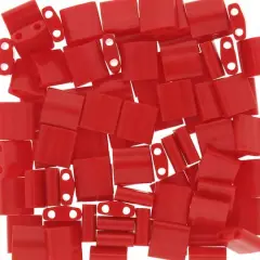 Miyuki&reg; Tila&reg; 5mm 2-Hole Square Glass Seed Beads Red