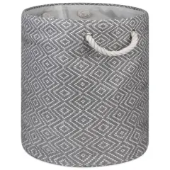 DII&reg; Medium Diamond Weave Round Paper Storage Basket Gray/White