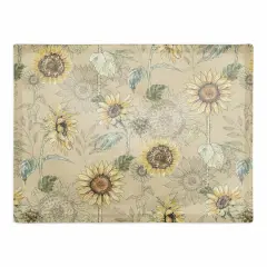 Sunflower Pattern Cotton Twill Placemat Yellow
