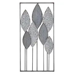Silver Iron Leaves Wall Decoration