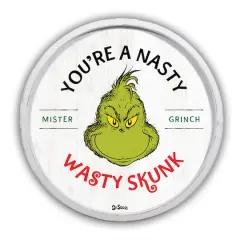 20" The Grinch Nasty Wasty Skunk Round Framed Print White Frame