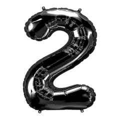 34" Black Number Foil Balloon 2