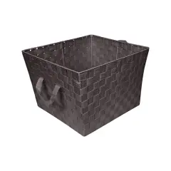 Simplify Large Woven Storage Bin Chocolate