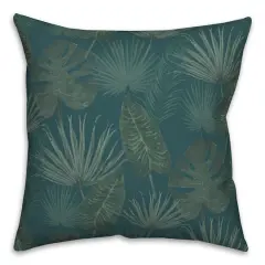 Tropical Palm Throw Pillow Blue