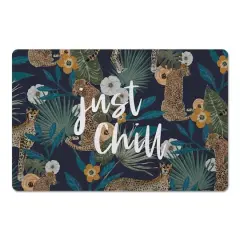 Just Chill Tropical Cheetah Floor Mat Navy