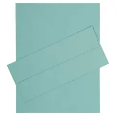 JAM Paper 8" x 11.5" Letter Paper & Envelopes #10 Business Stationery Set, 50ct. Aqua