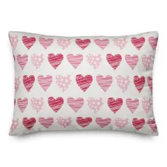 Tri Hearts Rectangle Throw Pillow