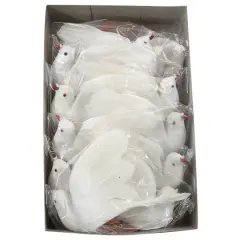 JAM Paper White 6" Sparkle Dove Floral Accessories, 12ct.