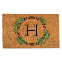 Laurel Circle Monogram Door Mat H
