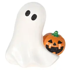 5.25" White Ghost with Jack-O'-Lantern Tabletop D&eacute;cor by Ashland&reg;