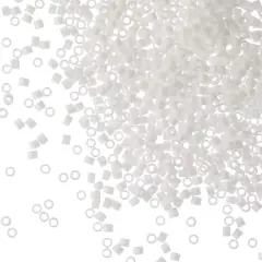 Miyuki Delica Glass Round Seed Beads, 11/0 White Matte