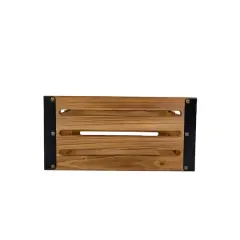 12.5" Natural Brown Wood & Metal Crate by Ashland&reg;