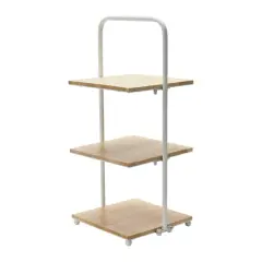 24'' White Modern Decorative Tray with 3 shelves