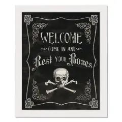 Come in & Rest Your Bones White Framed Print Wall Art