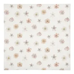 Florals Cotton Twill Napkin White