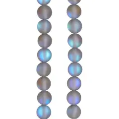 Light Gray Matte Glass Round Beads, 6mm by Bead Landing&trade;