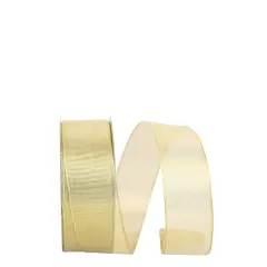 JAM Paper 1.5" x 25yd. Classic Wired Edge Mesh Ribbon Gold