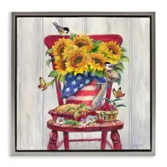 Stupell Industries Patriot Porch Still Life Floater Framed Art Gray