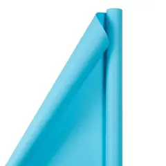 JAM Paper Matte Gift Wrap, 2ct. Bright Blue/Peacock Blue