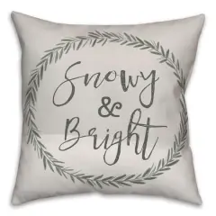Snowy and Bright 18x18 Throw Pillow