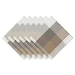 DII&reg; Oversized Tri Color Check Cloth Dinner Napkins, 6ct. Stone