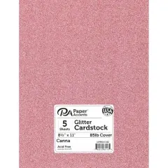 PA Paper&trade; Accents 8.5" x 11" 85lb. Glitter Cardstock, 5 Sheets Canna