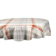 DII&reg; 70" Round Plaid Thanksgiving Cozy Picnic Tablecloth