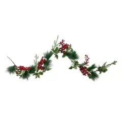 5ft. Holly & Pine Springs Christmas Garland