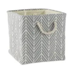 DII&reg; 13" Gray Herringbone Square Fabric Bin