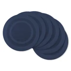 DII&reg; Nautical Blue Round Double Frame Placemats, 6ct.