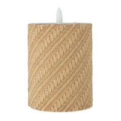 4" Woven Wax LED Pillar Candle by Ashland&reg; Natural