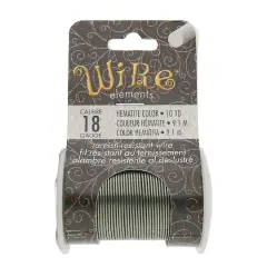 The Beadsmith&reg; Wire&trade; Elements 18 Gauge Tarnish-Resistant Wire Hematite