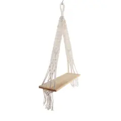 Flora Bunda 20" x 5.8" Macram&eacute; Hanging Shelf