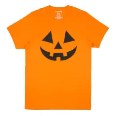 Orange Puff Paint Jack-o'-Lantern Face Adult Crew Neck T-Shirt by Celebrate It&trade;