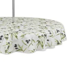 Olives Print Outdoor Tablecloth with Zipper, 60" Round