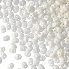Superduo Two-Hole Czech Glass Beads Luster White